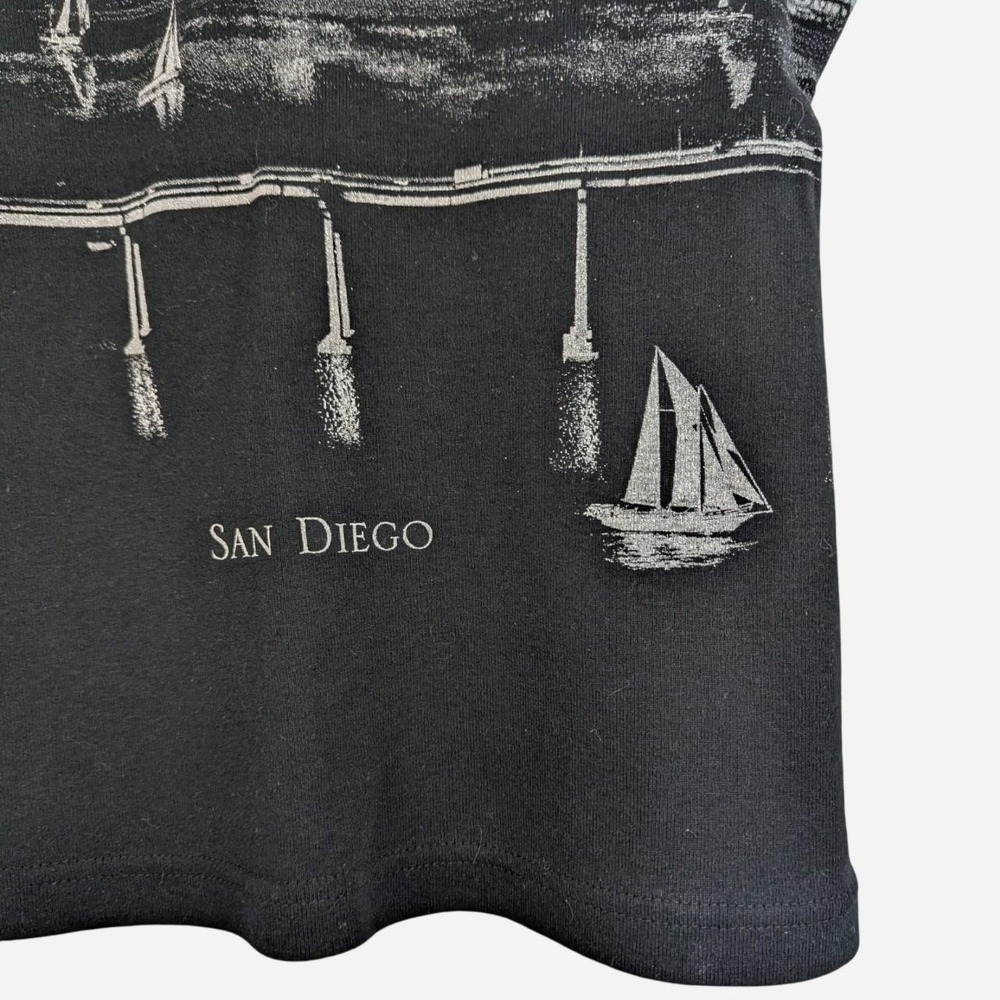 Vintage Overwear San Diego Skyline Graphic Tee Black Large - Picture 4 of 7